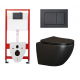 Комплект 3 в 1 инсталляция Tece Base K440407 + Подвесной унитаз Ceramica Nova Metropol CN4002MB с кнопкой смыва, в стиле hi-tech в стиле hi-tech