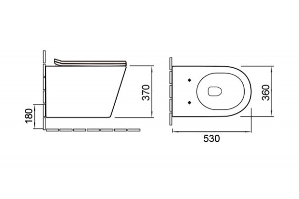Комплект 3 в 1 инсталляция Tece Loop K440920 + Подвесной унитаз Vincea Piatti VT1-11 с кнопкой смыва, в стиле hi-tech в стиле hi-tech
