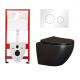 Комплект 3 в 1 инсталляция Tece Loop K440920 + Подвесной унитаз Ceramica Nova Metropol CN4002MB с кнопкой смыва, в стиле hi-tech в стиле hi-tech