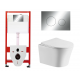Комплект 3 в 1 инсталляция Tece Loop K440921 + Подвесной унитаз  Cerutti Spa Adige Aria CT7837 с кнопкой смыва, в стиле hi-tech в стиле hi-tech
