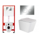Комплект 3 в 1 инсталляция Tece Loop K440921 + Подвесной унитаз Ceramica Nova Metric Rimless CN3007 с кнопкой смыва, в стиле hi-tech в стиле hi-tech