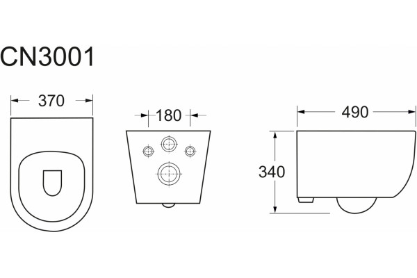 Комплект 3 в 1 инсталляция Tece Loop K440921 + Подвесной унитаз Ceramica Nova Play CN3001 с кнопкой смыва, в стиле hi-tech в стиле hi-tech