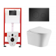 Комплект 3 в 1 инсталляция Tece Base K440925 + Подвесной унитаз  Cerutti Spa Adige Aria CT7837 с кнопкой смыва, в стиле hi-tech в стиле hi-tech