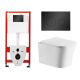 Комплект 3 в 1 инсталляция Tece Base K440925 + Подвесной унитаз Cerutti Spa Marmolada aria CT7778 с кнопкой смыва, в стиле hi-tech в стиле hi-tech