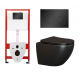 Комплект 3 в 1 инсталляция Tece Base K440925 + Подвесной унитаз Ceramica Nova Metropol CN4002MB с кнопкой смыва, в стиле hi-tech в стиле hi-tech