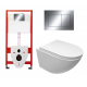 Комплект 3 в 1 инсталляция Tece Now 9400412 + Подвесной унитаз Cerutti Spa Sella aria CT7183 с кнопкой хром квадрат в стиле hi-tech