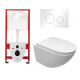 Комплект 3 в 1 инсталляция Tece Loop K440920 + Подвесной унитаз Cerutti Spa Sella aria CT7183 с кнопкой белой круглой в стиле hi-tech