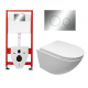 Комплект 3 в 1 инсталляция Tece Loop K440921 + Подвесной унитаз Cerutti Spa Sella aria CT7183 с кнопкой хром круглый в стиле hi-tech