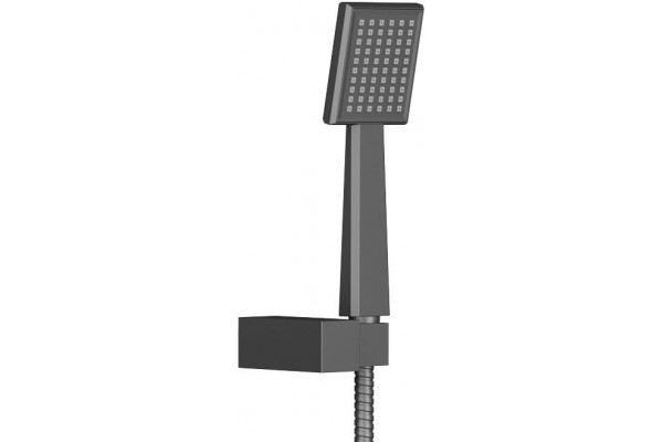 Душевой комплект Timo Selene SX-3069/03SM черный, С ВНУТРЕННЕЙ ЧАСТЬЮ, шланг металлический 150 см, 1 режим