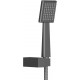Душевой комплект Timo Selene SX-3069/03SM черный, С ВНУТРЕННЕЙ ЧАСТЬЮ, шланг металлический 150 см, 1 режим