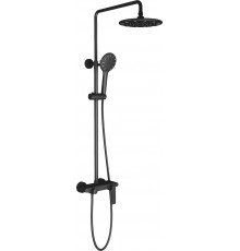 Душевая стойка Timo Anni SX-2710/03 цвет черный, штанга 135.4 см, шланг металлический 150 см