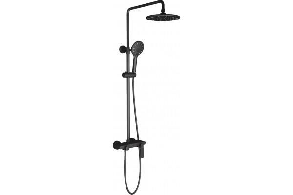 Душевая стойка Timo Anni SX-2710/03 цвет черный, штанга 135.4 см, шланг металлический 150 см