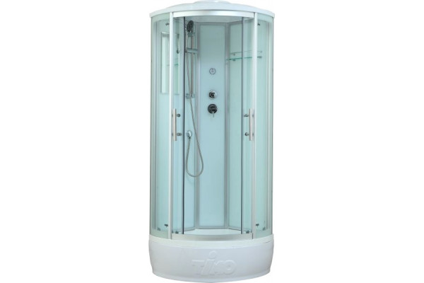Душевая кабина Timo Standart T-6680 S профиль серебристый матовый четверть круга, поддон средний