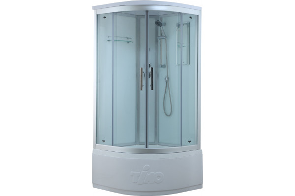 Душевая кабина Timo Standart T-6600 S профиль серебристый матовый четверть круга, поддон глубокий