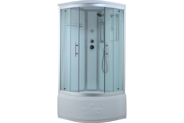 Душевая кабина Timo Standart T-6600 S профиль серебристый матовый четверть круга, поддон глубокий
