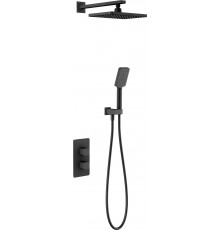 Душевой комплект Timo Petruma SX-5059/03SM с термостатом, черный, шланг металлический 150 см