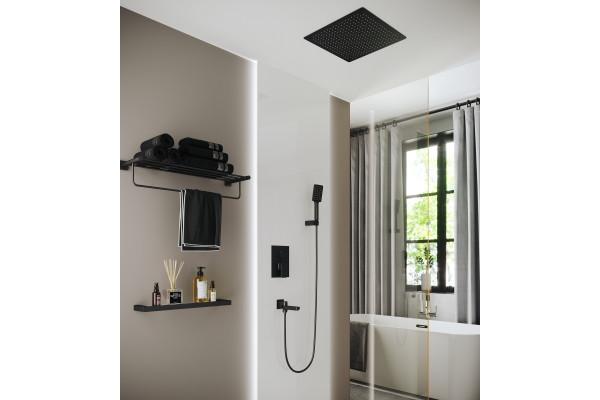 Душевой комплект Timo Selene SX-2039/03SM черный шланг металлический 150 см,  в стиле hi-tech