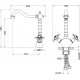 Смеситель Timo Nelson 0143/03F для раковины, черный, двухвентильный, высота излива 19.2 см