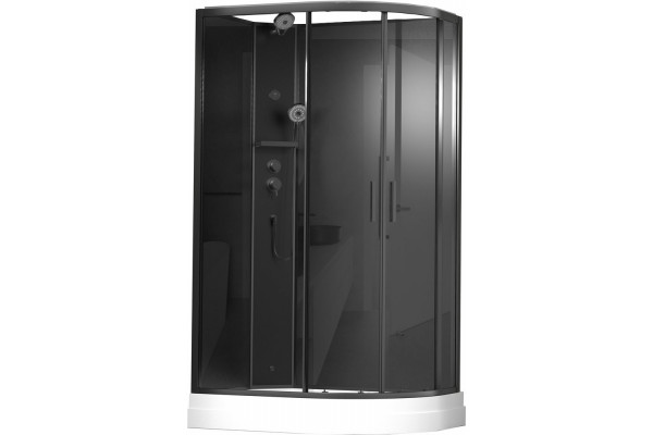 Душевая кабина Timo Premium Ilma-902 L B Black поддон средний, стекло прозрачное