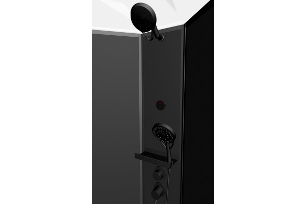 Душевая кабина Timo Premium Ilma-909 B Black четверть круга, поддон средний
