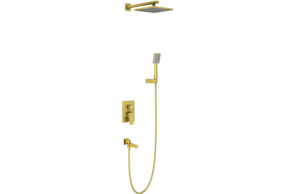 Душевой комплект Timo Selene SX-3069/17SM С ВНУТРЕННЕЙ ЧАСТЬЮ золото, шланг металлический 150 см