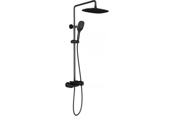 Душевая стойка Timo Helmi SX-1170/03 цвет черный, штанга 135.6 см, шланг металлический 150 см