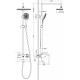 Душевая стойка Timo Helmi SX-1170/03 цвет черный, штанга 135.6 см, шланг металлический 150 см