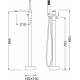 Смеситель Timo Selene 2200/03Y-CR черный напольный, для ванны с душем, однорычажный, длина излива 21 см