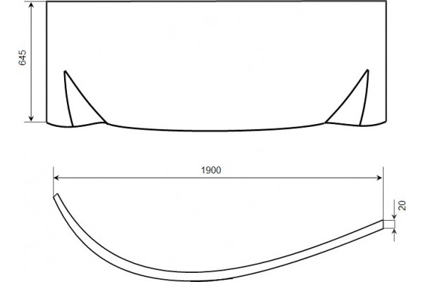 Экран Timo FPIVA16R 190x64.5, правый