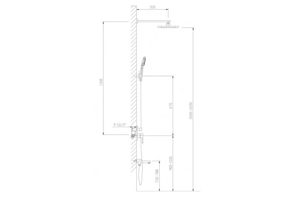 Душевой комплект Timo Selene SX-3069 /00 SM 1113 хром,  в современном стиле