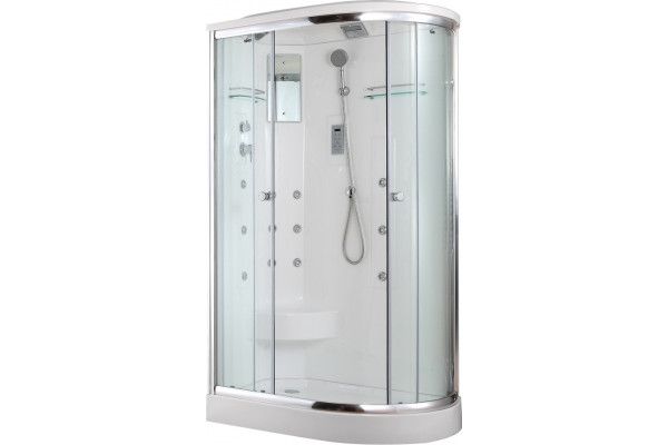 Душевая кабина Timo Lux T-7702 L прямоугольная-асимметричная, поддон средний, с гидромассажем