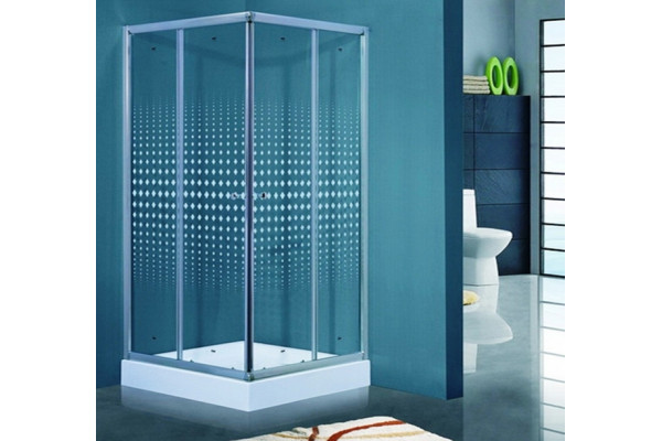 Душевой уголок Timo TL-1102 Romb Glass с поддоном, квадратный, двери раздвижные