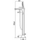 Смеситель Timo 4000/00-16Y-CRchrome /white напольный однорычажный, длина излива 21 см