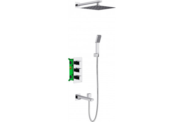 Душевой комплект Timo SX- 5049/00SM chrome С ВНУТРЕННЕЙ ЧАСТЬЮ хром, шланг металлический 150 см