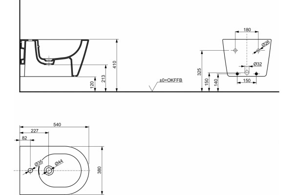 Биде подвесное Toto RP B552E#XW цвет белый, овальное, 38x54 см