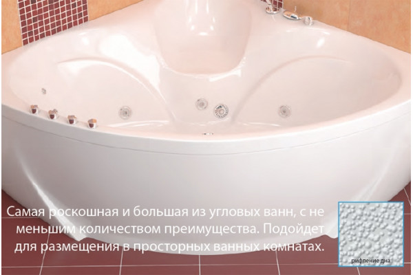 Акриловая ванна Triton Сабина четверть круга, пристенная, объем 500 л.
