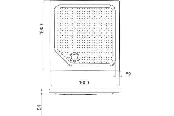 Поддон для душа Triton ПД27 100x100 квадратный, низкий