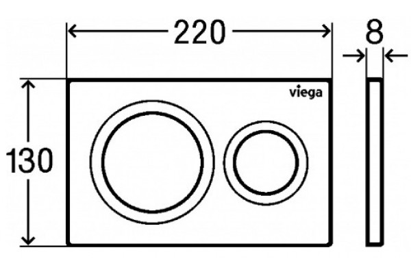 796389 Prevista Панель смыва для унитазов Visign for Style 20, пластик, матовый черный, модель 8610.1