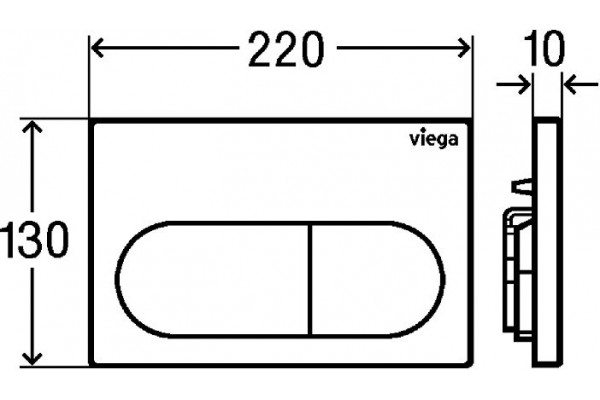 Кнопка смыва Viega Prevista 773755 матовый хром