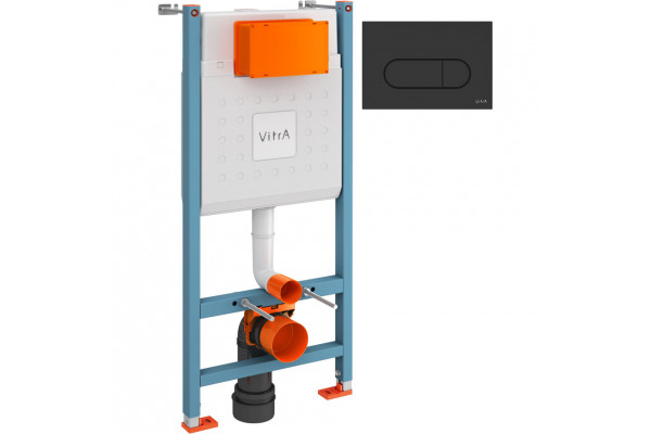 Комплект Vitra: инсталляция Core 732-5800-01 + панель смыва Root R 740-2211, черный матовый + крепеж