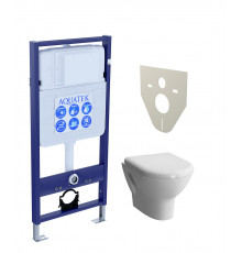 сет INS-0000012 Aquatek Standart 50 Монтаж.рама для подв.унитаза+Безоб.подв. унитаз VitrA Zentrum + тонкое дюро. сиденье МЛ