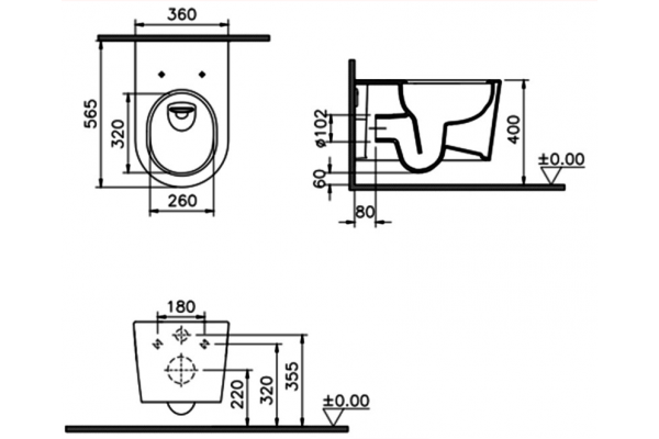 7870B403-0075 Подв-й б/обод. ун-з VitrA Nest QFlush