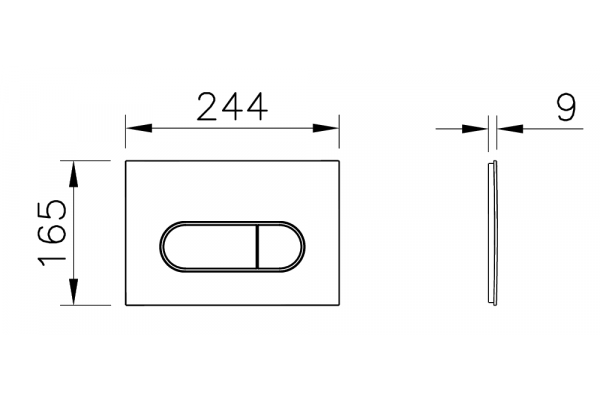 740-2211 Панель смыва Root Round, мат. черн.
