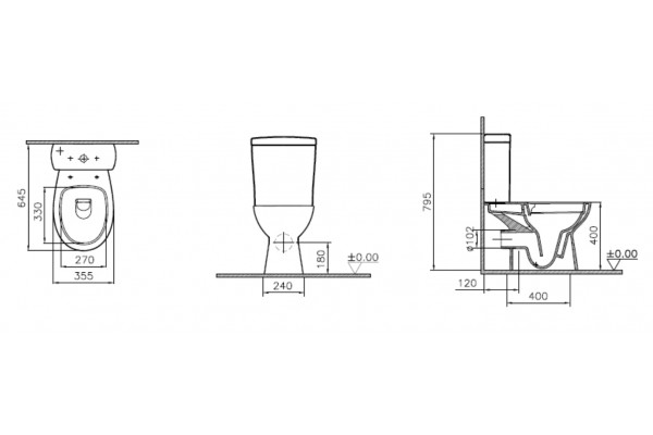Унитаз-компакт Vitra Norm Zeitgeist, микролифт