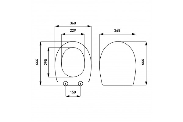 Cиденье Vitra Round, универсальное, тонкое, м/лифт, б/съем