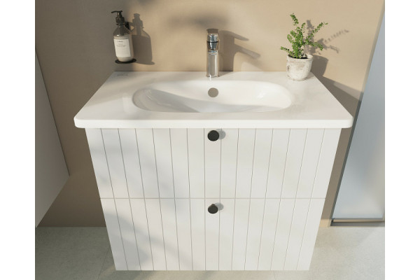 Тумба с раковиной Vitra Root Groove 60 69415, подвесная, белая