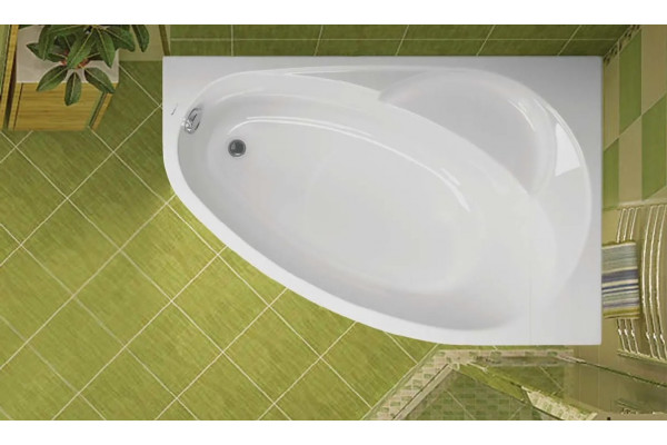 Акриловая ванна Vagnerplast Flora 150x100 R ультра-белая асимметричная, пристенная