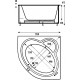 Акриловая ванна Vagnerplast Catalina mini 125x125 белая четверть круга, пристенная