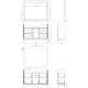 Тумба с раковиной ValenHouse Эллина 120 белая, 4 ящика, 1 дверца, ручки бронза, напольная, с доводчиками