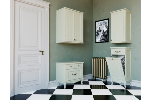 Шкаф ValenHouse Лиора 65 слоновая кость, фурнитура бронза, с доводчиками